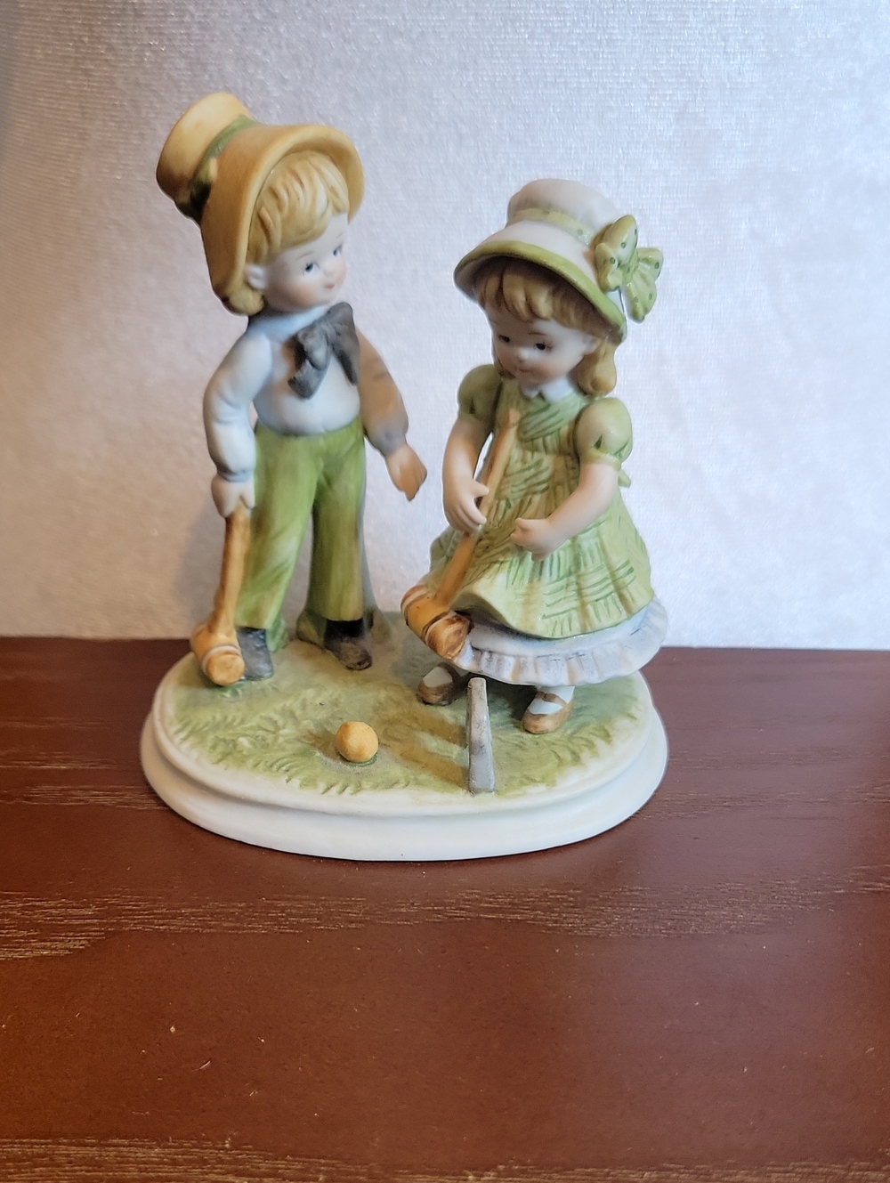 Figurine of Children Playing Croquet